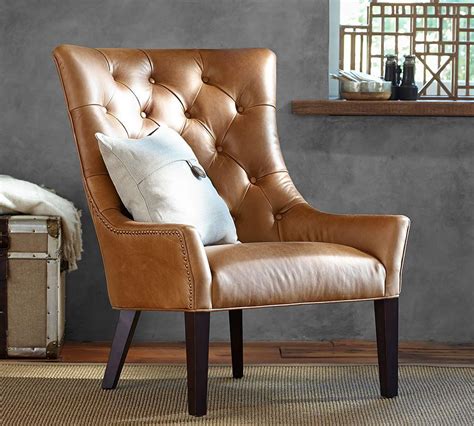 pottery barn leather chair|Leather Chairs & Armchairs